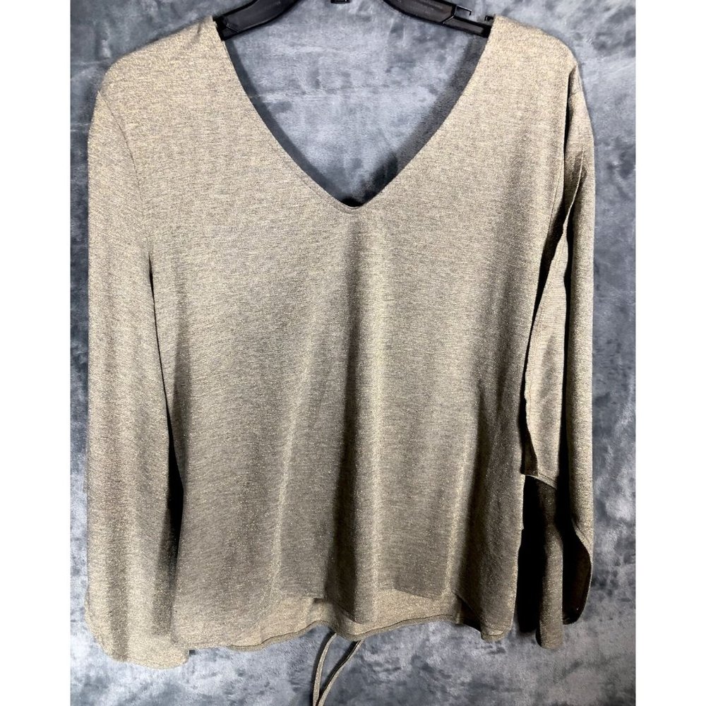 Mia Joy Shirt Woman’s Gold Thread Sparkle Blouse Size Adult Medium Womens Top - Picture 8 of 15